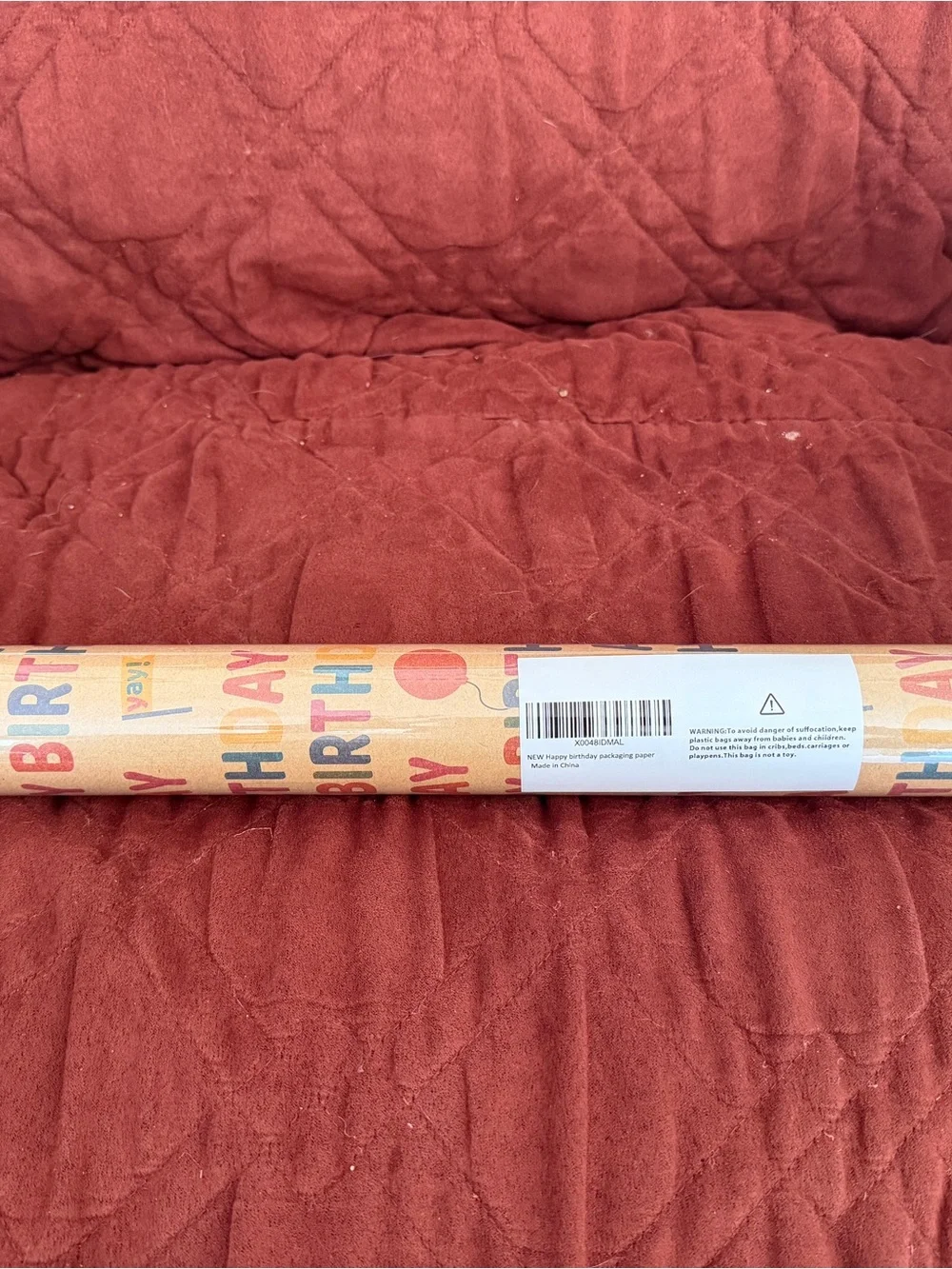 Birthday Kraft Wrapping Paper Roll - Multicolor